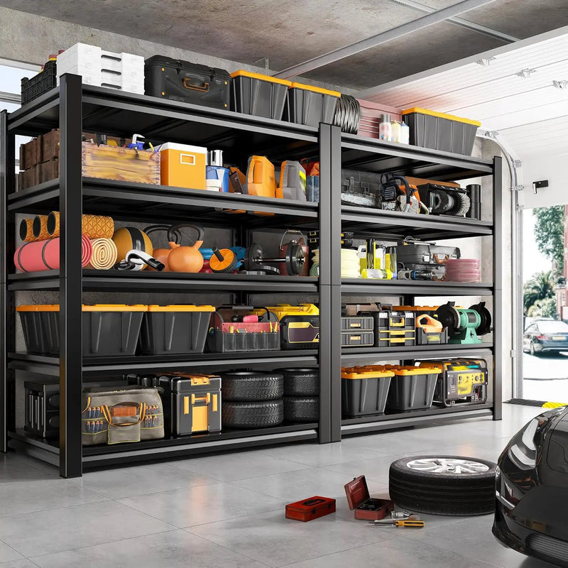 REIBII Garage Shelving, 3000 LBS Garage Shelves, Adjustable Metal Storage Shelves, 5 Tier Heavy Duty Shelving Units for Garage, Basement, Warehouse, Kitchen, Pantry, 72" H x 36" W x 16" D by GreenHaven Gardens