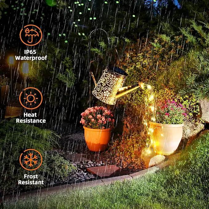 Otdair Solar Lights Outdoor Garden Decor, Metal Flower Solar Watering Can Lights with 2 Lighting Modes, Outdoor Decorations for Yard, Garden, Patio, Pathway, Christmas, Gift for Mom Grandma by GreenHaven Gardens