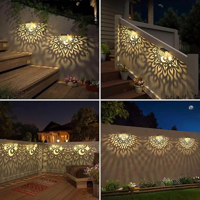 Solar Fence Lights 6 Pack Solar Deck Lights Waterproof LED Step Wall Outdoor Decorations Warm Yellow Decorative Lighting for Garden Backyard Yard Decor (Gold) by GreenHaven Gardens
