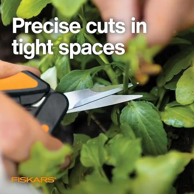 Fiskars Micro-Tip Pruning Snips - 6" Garden Shears with Sheath and Comfort Grip - Sharp Steel Blades - Quality Pruning Shears for Plants in Grow Tents and Hydroponics - Garden Tools by GreenHaven Gardens