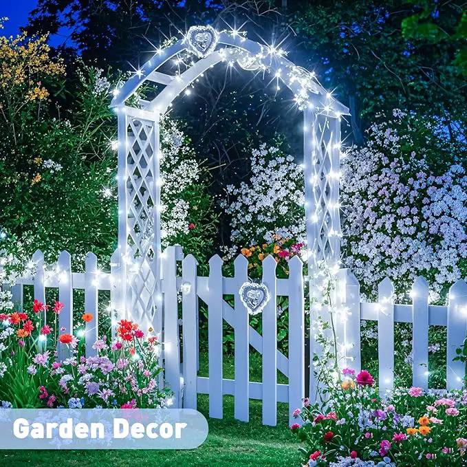 JMEXSUSS 2 Pack Solar String Lights Outdoor Waterproof, Each 33FT 100 LED Solar Lights Outdoor, 8 Modes White Fairy Light for Outside Yard Tree Patio Garden Wedding Christmas Decorations by GreenHaven Gardens