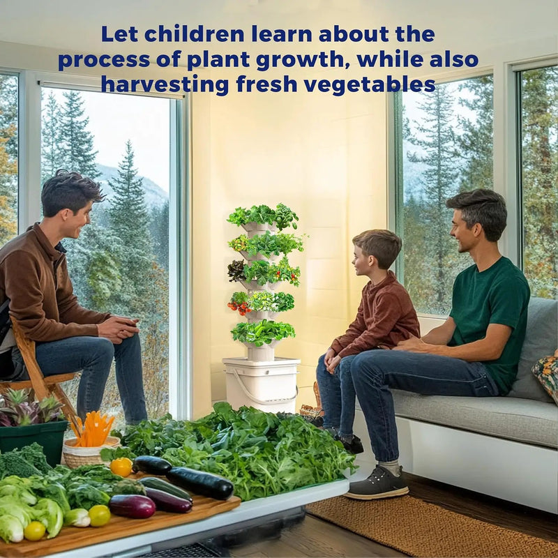 SJZX Hydroponics Growing System Kit, 5-Layer Hydroponic Tower, 30 Planting Holes, Space-Saving Vertical Gardening System, Suitable for Both Indoor and Outdoor use Germination Kits by GreenHaven Gardens