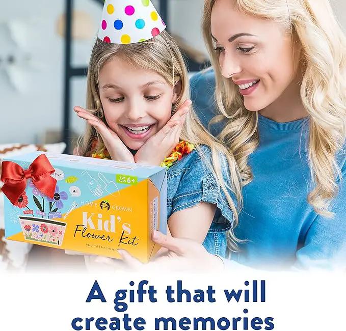 Home Grown Paint & Grow Flower Gardening Kit Set for Boys and Girls - Craft Activity Toy for Kids, Ages 5 6 7 8-12 Years Old - Unique Birthday Present - Plant Gift Toys by GreenHaven Gardens
