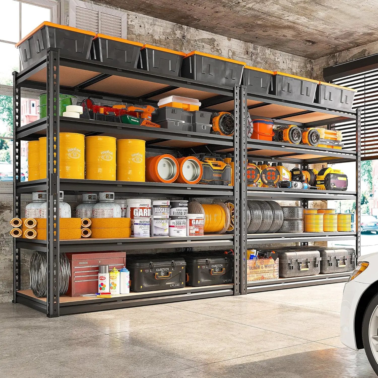REIBII 48" W Garage Shelving Heavy Duty 3020LBS Storage Shelves 5 Tier Heavy Duty Shelving Adjustable Garage Shelves for Basement, Warehouse, Commercial, Easy Assemble, 48" W x 72" H x 24" D by GreenHaven Gardens