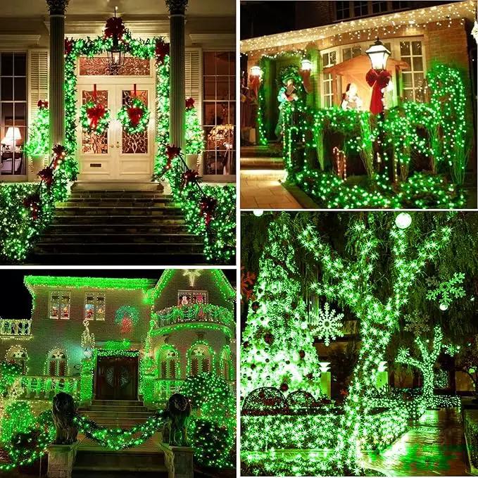 KNONEW Outdoor Christmas Lights 300 LED 99ft String Lights 8 Modes & Memory Fairy Light Plug in Waterproof LED String Lights for Xmas Yard Tree Wedding Party Holiday Decorations(Green) by GreenHaven Gardens
