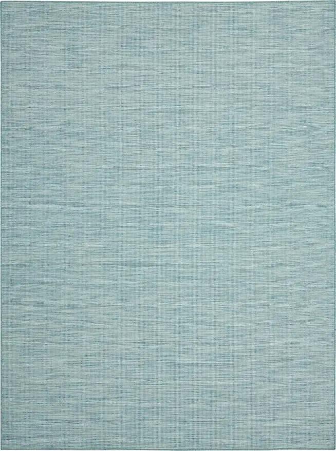 Nourison Positano Indoor/Outdoor Aqua 10' x 14' Area Rug, Easy Cleaning, Non Shedding, Bed Room, Living Room, Dining Room, Backyard, Deck, Patio (10x14) by GreenHaven Gardens