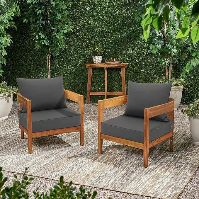 Favoyard Outdoor Seat Cushion Set 24 x 24 Inch Waterproof & Fade Resistant Patio Furniture Cushions with Removable Cover Deep Seat & Back Cushion with Handle and Adjustable Straps for Chair Sofa Couch by GreenHaven Gardens