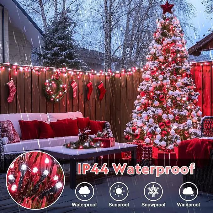JMEXSUSS 500 LED Red and White Christmas Lights, 173ft 8 Modes Christmas String Lights Outdoor Waterproof Plug in Christmas Tree Lights for House Xmas Tree Party Holiday Decor by GreenHaven Gardens