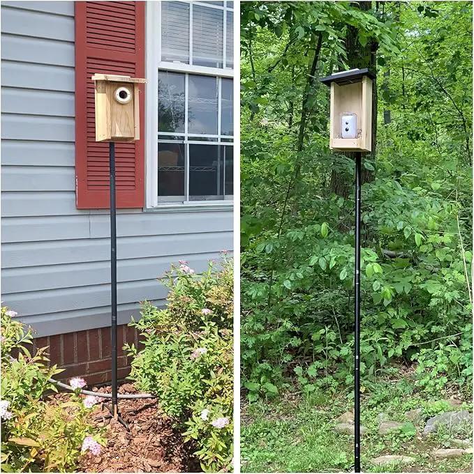 Bird Feeder Pole, 76in Adjustable Bird House Pole for Outdoors, Heavy Duty Smart Feeder Pole Mount Kit for Feeders, Birdhouse, Weather Station, Birdwatching by GreenHaven Gardens