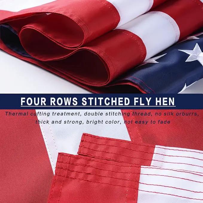 American Flag 10x15 Outside, US Flags for Outdoor Indoor, Heavy Duty Durable, Deluxe Embroidered Stars, Brass Grommets, Sewn Stripes, Vivid Color, Fade Resistant and waterproof by GreenHaven Gardens