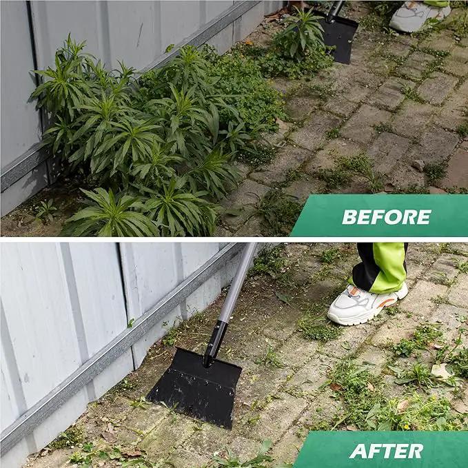 Suchtale Manual Edger Lawn Tool, Multifunctional Garden Cleaning Shovel - Heavy Duty Steel Flat with 54" Adjustable Handle, Gardening Scraper, Outdoor Spade Tool for Weeding, Digging, Ice Removal