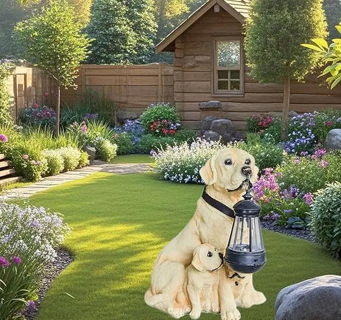 NASKY The Resin Handicraft Solar - Powered Hanging Lamp in The Shape of A Simulated Puppy of The Courtyard is Suitable for Places Such As Courtyards, Gardens and Balconies (Labrador) by GreenHaven Gardens