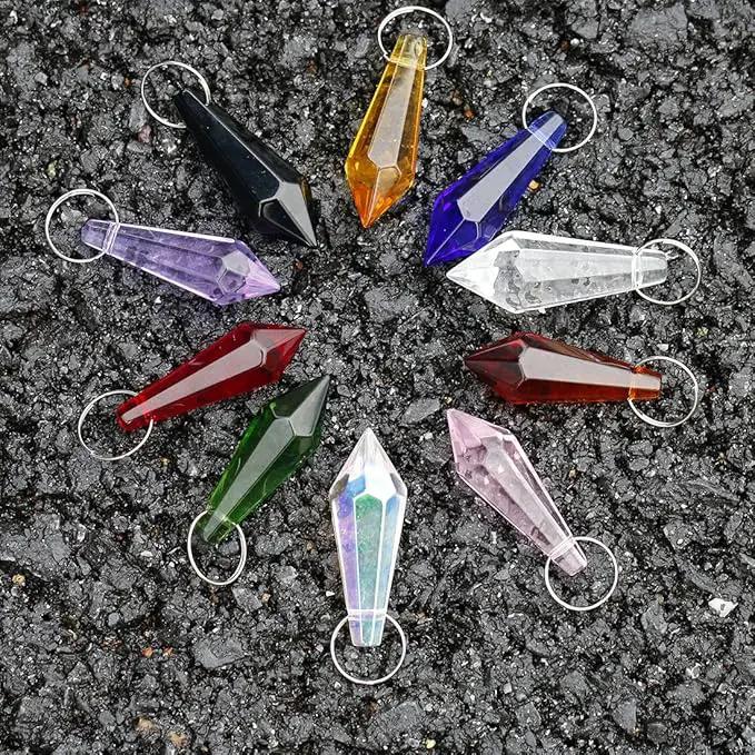 HDCRYSTALGIFTS 50pcs 38mm Crystal Icicle Pendant Chandelier Prisms Drops Lamp Candle Holders Curtain DIY Parts(Multi-Color) by GreenHaven Gardens