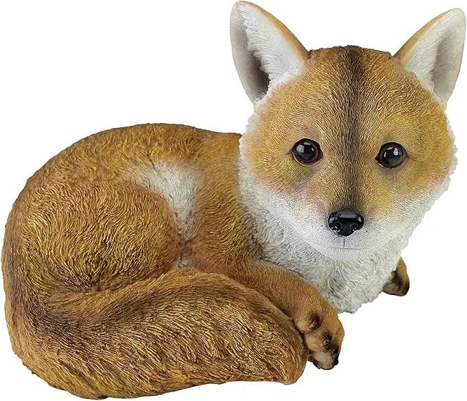 Design Toscano QM2585100 Diablo The Baby Red Fox Statue, Full Color by GreenHaven Gardens