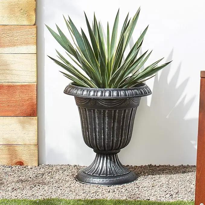 Classic Traditional Plastic Urn Planter Indoor/Outdoor by GreenHaven Gardens