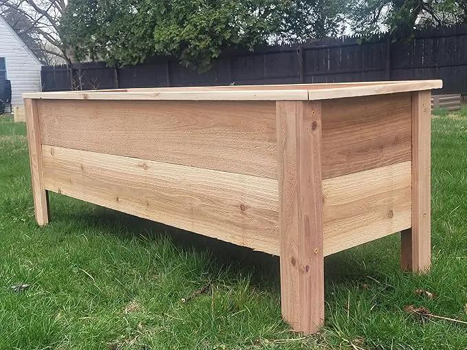Handmade Custom Heavy Duty Rectangular Raised Cedar Wood Garden Planter Box – 46", 36", 24" – Indoor/Outdoor Farmhouse Style for Flowers & Vegetables – Made in USA (24" L x 15.5" W x 16.5" H) by GreenHaven Gardens