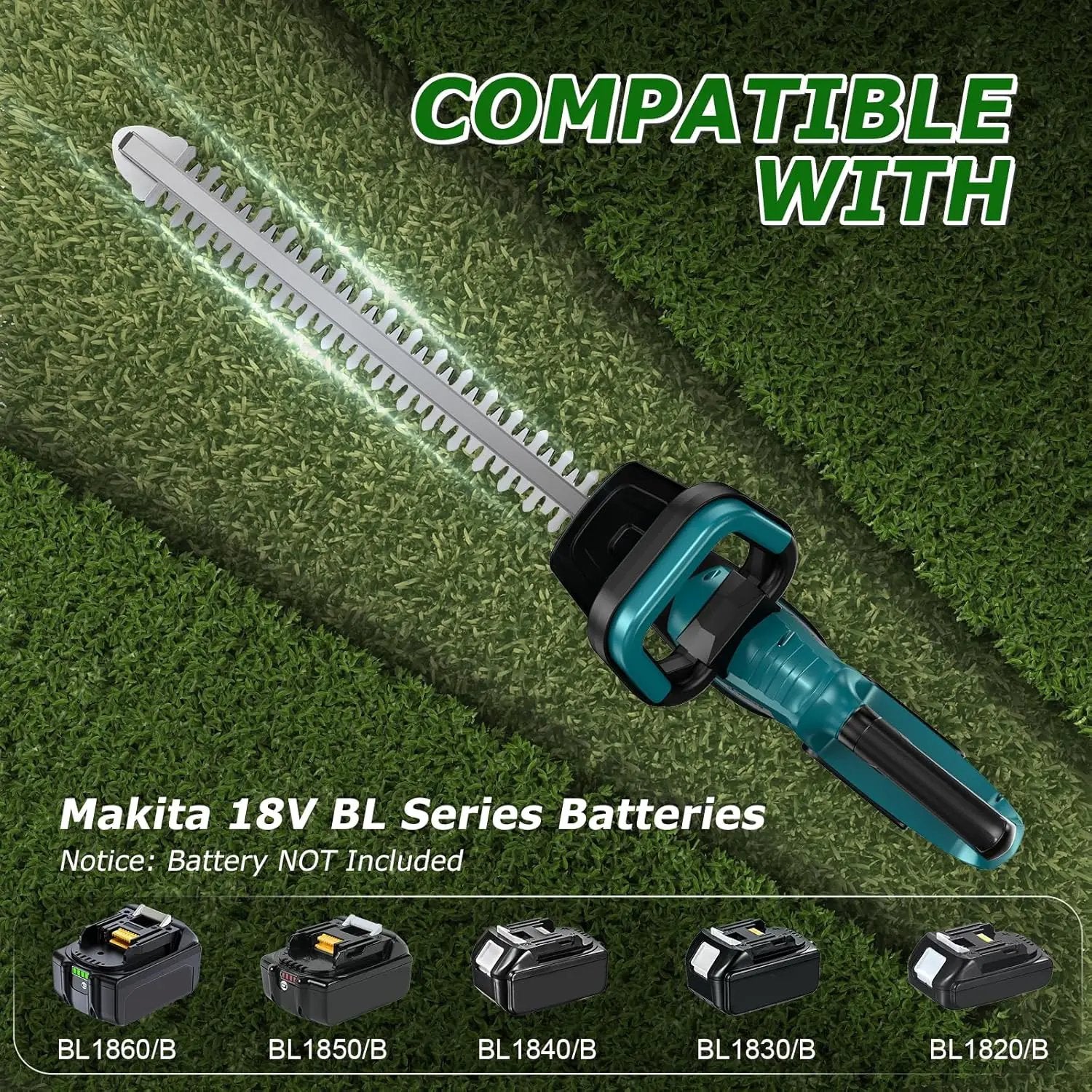 Cordless Hedge Trimmer for Makita 18V Battery, Electric Bush Trimmer 22 Inches Dual-Action, 3/4" Cutting Capacity Handheld Shrub Pruning Trimmer for Garden, Grass, Lawn(NO Battery) by GreenHaven Gardens