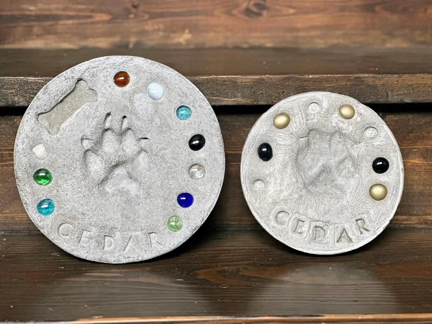 DIY Paw Print Stepping Stone Kit, Pet Memorial Stone, Pet Garden Stone (10 Inch + Stamp Set) by GreenHaven Gardens