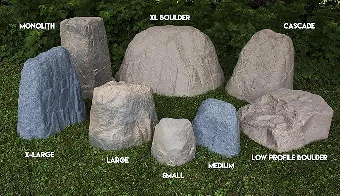 Emsco Group 2235 Natural Sandstone Appearance Utility Cover – Lightweight – Easy to Install Tall Monolith Landscape Rock by GreenHaven Gardens