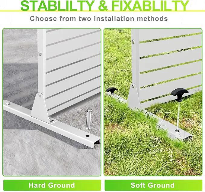 Outdoor Privacy Screen,72" H×47" W Metal Privacy Screen, Freestanding Privacy Fence Panels for Patio by GreenHaven Gardens