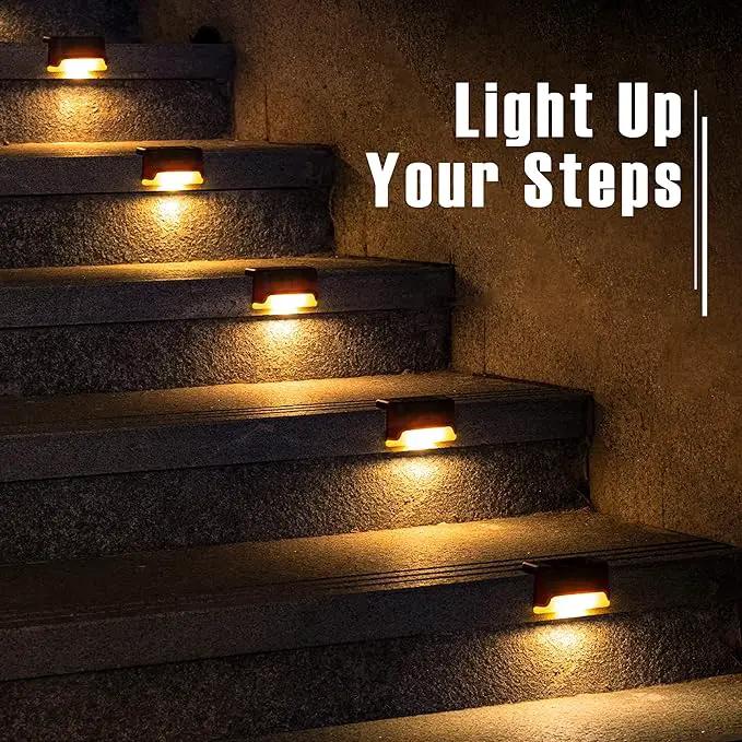 GIGALUMI Led Solar Deck Lights, 16 Pack Waterproof for Outdoor Stairs, Step, Fence, Railing, Yard and Patio (Warm White) by GreenHaven Gardens