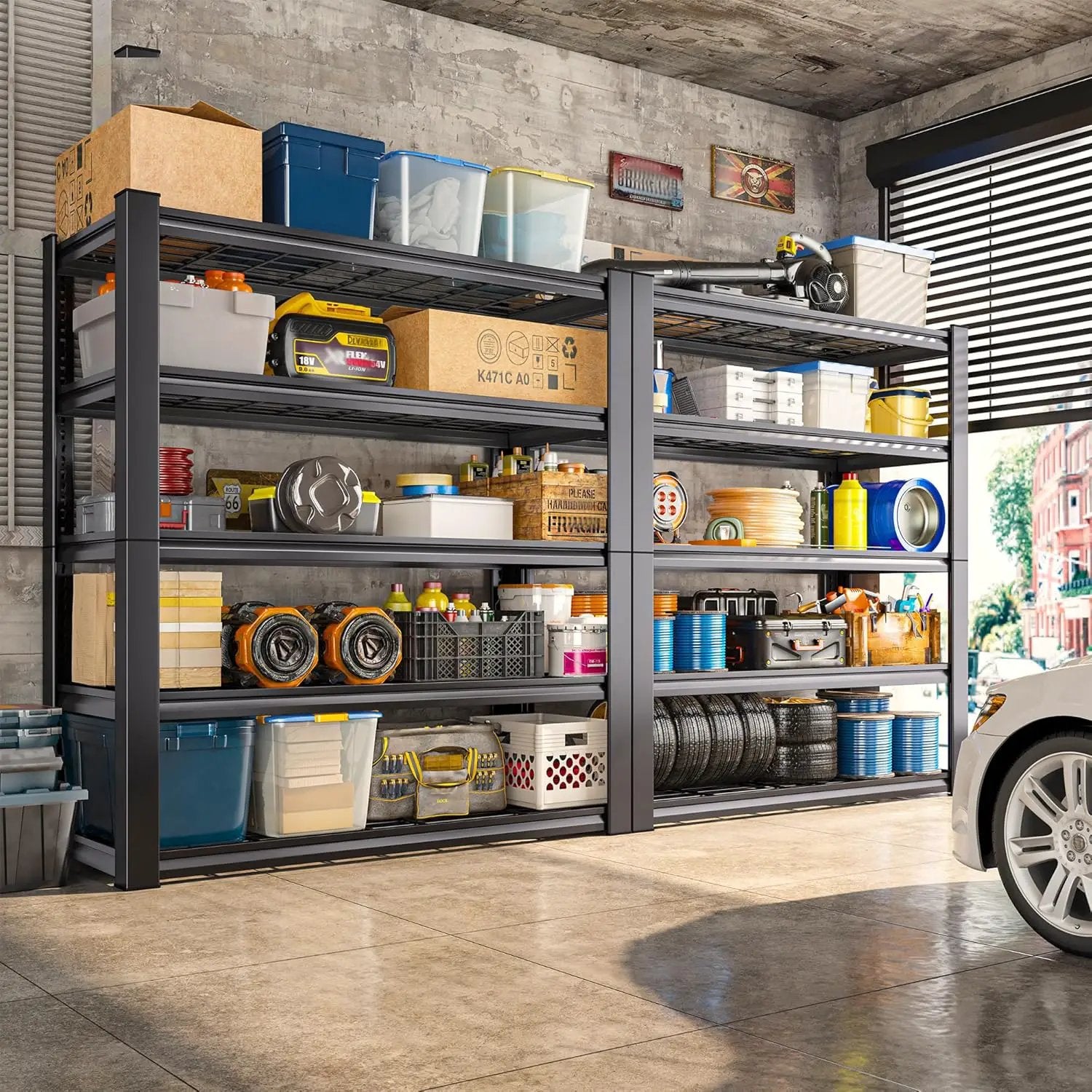 REIBII 3010LBS Storage Shelves 72" H Garage Shelving Heavy Duty Metal Shelving 5 Tier Adjustable Metal Shelves for Storage for Kitchen Pantry Warehouse Basement 72" H x 35.5" W x 16" D, 3 Pack by GreenHaven Gardens