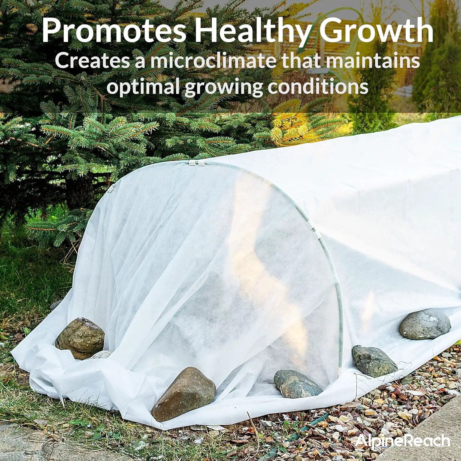 AlpineReach Plant Covers Frost & Sun Protection 10 x 50 ft - Thick 1.2 oz/yd² Freeze Blanket to Low 28 °F Temperatures Floating Row, Garden Fabric Material, Protect in Winter Cold, Gardening Down by GreenHaven Gardens