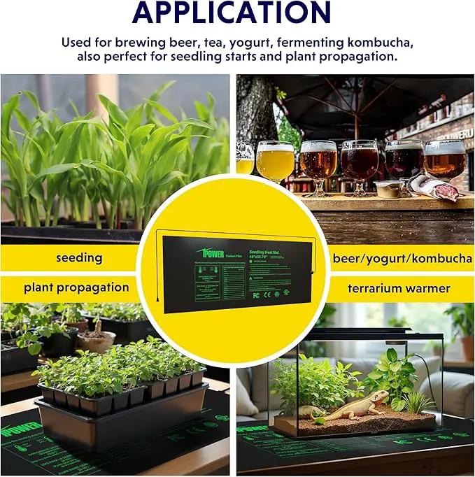 iPower 48" x 20.75" Seeding Heat Mat 2 Pack, Durable Waterproof Warm Hydroponic Plant Germination Starting Pad by GreenHaven Gardens