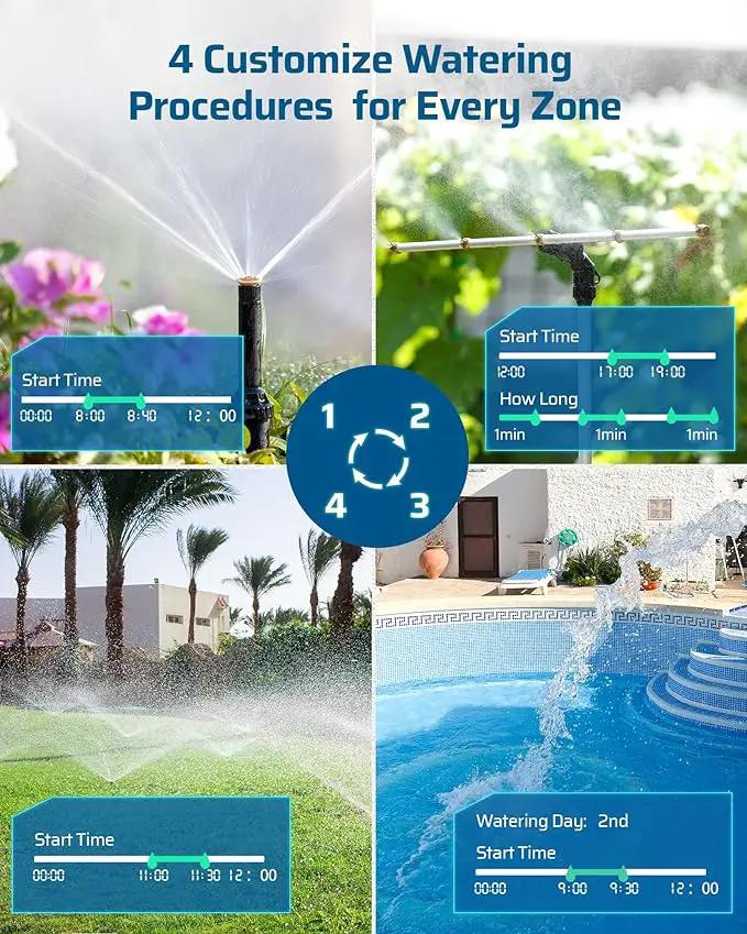 DEWENWILS Sprinkler Timer 3 Zone, Water Hose Garden Irrigation Timer with 4 Programmable Procedure and Low Battery Warning, Repeat Watering over Period, Faucet Controller with Rain Delay Mode for Lawn by GreenHaven Gardens