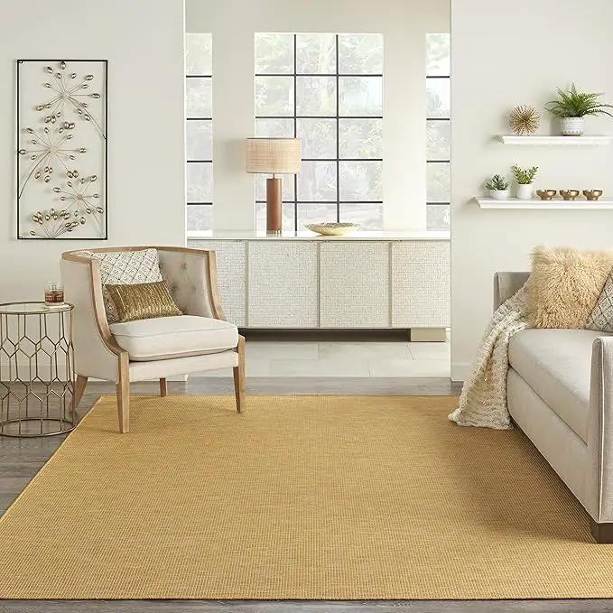Nourison Positano Indoor/Outdoor Yellow 6' x Round Area Rug, Easy Cleaning, Non Shedding, Bed Room, Living Room, Dining Room, Backyard, Deck, Patio (6 Round) by GreenHaven Gardens
