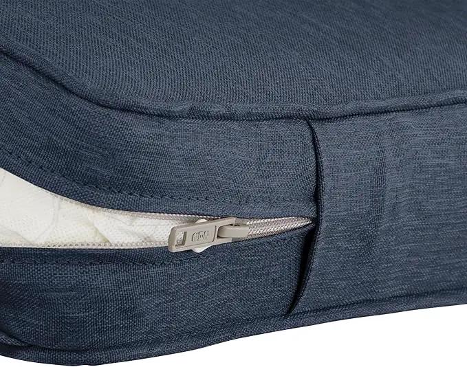 Classic Accessories Montlake Water-Resistant 25 x 22 x 4 Inch Patio Lounge Back Cushion, Heather Indigo Blue, Outdoor Loveseat Cushions by GreenHaven Gardens