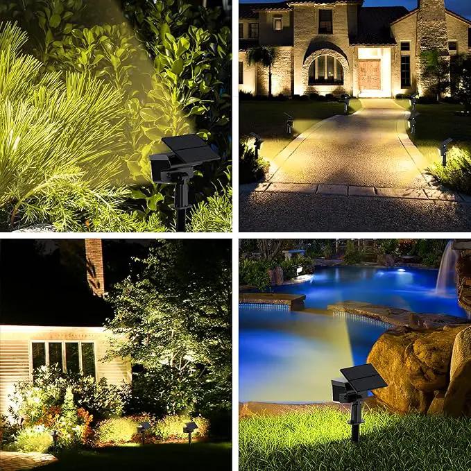 WELALO Solar Spot Lights Outdoor, [10 Pack/3 Modes] Solar Landscape Spotlights, Adjustable Solar Powered Security Lights, IP65 Waterproof Wall Lights for Walkway, Yard, Garden, Driveway (Warm White) by GreenHaven Gardens