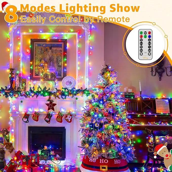 Ollny Christmas Lights Outdoor 800LED 262FT, Multicolor Plug in Fairy Lights with Remote, 8 Modes Waterproof Timers Dimmable LED String Lights for Indoor House Outside Bedroom Patio Balcony by GreenHaven Gardens