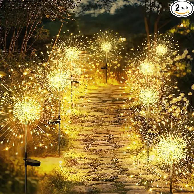 GIGALUMI Garden Outdoor Decor Lights 120LED 8Pack, Solar Garden Lights for Yard Outside Fairy Decorative,Solar Powered for Yard Pathway Flowerbed Planter Balcony Patio Decor（Warm White） by GreenHaven Gardens