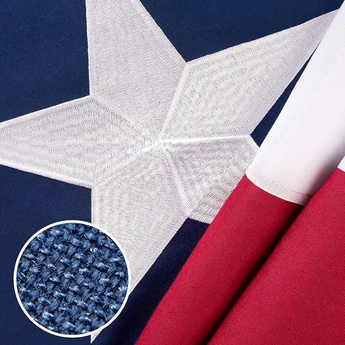 Texas Flag 5x8 ft Deluxe Super Tough Series, Heavy Duty Spun Polyester, All Weather TX Flag High Wind with Embroidered Stars, 3 Brass Grommets, Sewn Stripes, Durable Texas Flags Outdoor Outside by GreenHaven Gardens