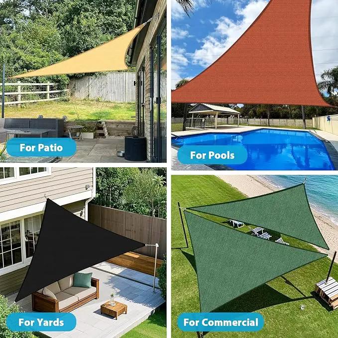 Amagenix Sun Shade Sail 14'X14'X19.8' Curved Edge Outdoor Shade Canopy Cream Breathable 95% UV Block Shade Cloth for Patio Garden Backyard (We Make Custom Size) by GreenHaven Gardens