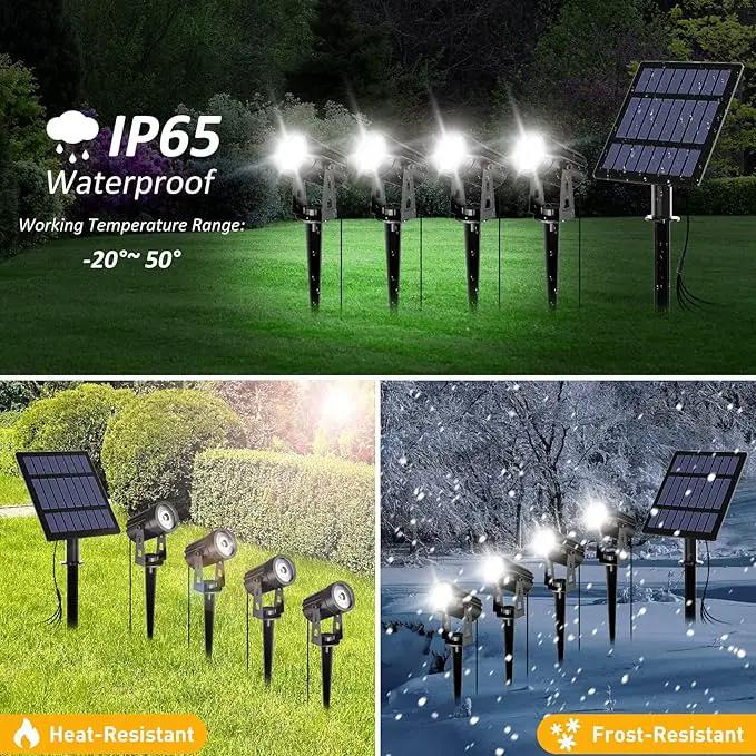 T-Sun Solar Spotlights Outdoor Waterproof, 4-in-1 Solar Landscape Spotlights Outdoor Waterproof Auto ON/Off Solar Lights for Garden, Yard, Driveway, Pool Area(White) by GreenHaven Gardens