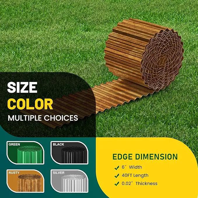 Corrugated Metal Garden Edging, 6"×40Ft Durable Landscape Border for Garden, Lawn, Flower Beds and Paver Edging (Rusty) by GreenHaven Gardens
