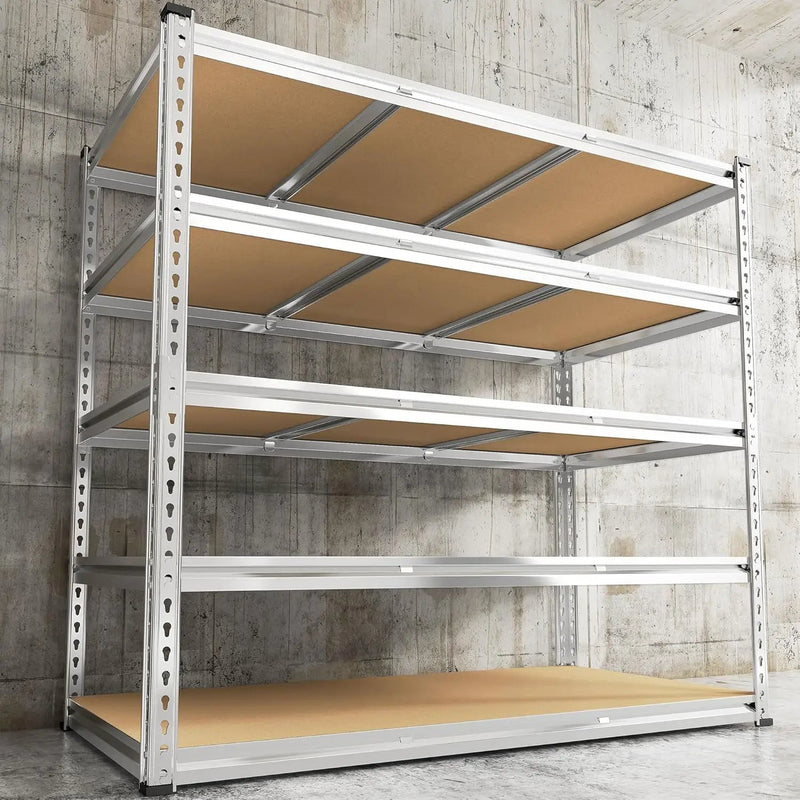 REIBII Garage Shelving, 5 Tier Storage Shelves Load 3020LBS, Adjustable Garage Shelving Heavy Duty, Metal Shelves Unit for Basement, Warehouse, 48" W x 72" H x 24" D, Galvanized by GreenHaven Gardens