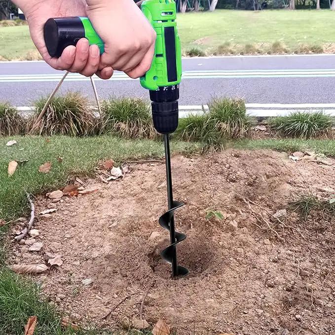 SYITCUN Auger Drill Bit for Planting 1.6"x16.5", Post Hole Auger for Planting Bulbs, Easy Post Hole Digger with Drill for 3/8”Hex Drive Drill by GreenHaven Gardens