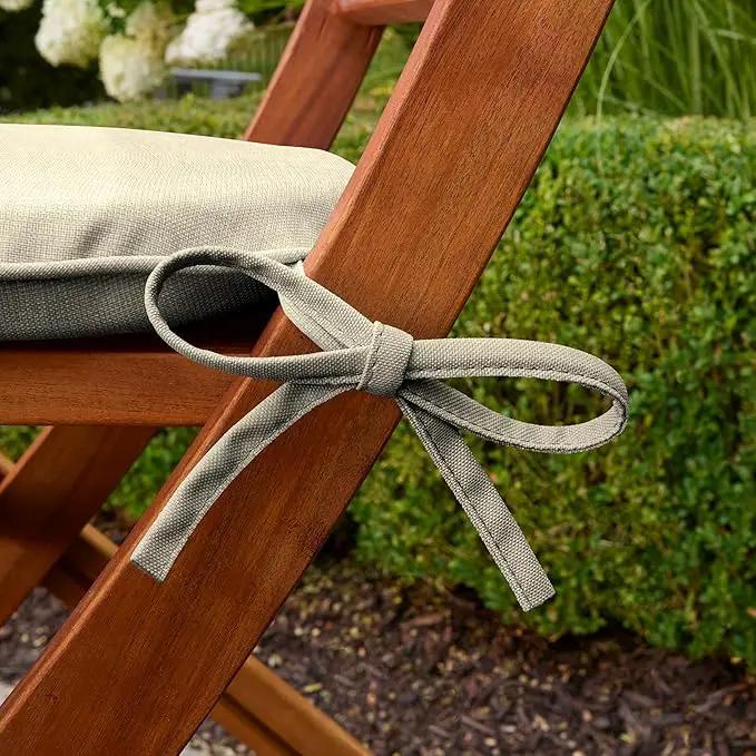 Arden Indoor/Outdoor Foam Seat Pad, 2 Pack, 17 x 16, Patio Cushion, Water Repellent, Fade Resistant, Foam Cushion Tan Leala by GreenHaven Gardens