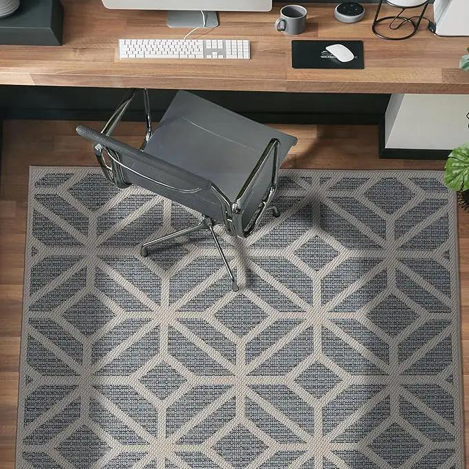 Rugshop Contemporary Geometric Indoor/Outdoor Area Rug 4' X 6' Blue by GreenHaven Gardens