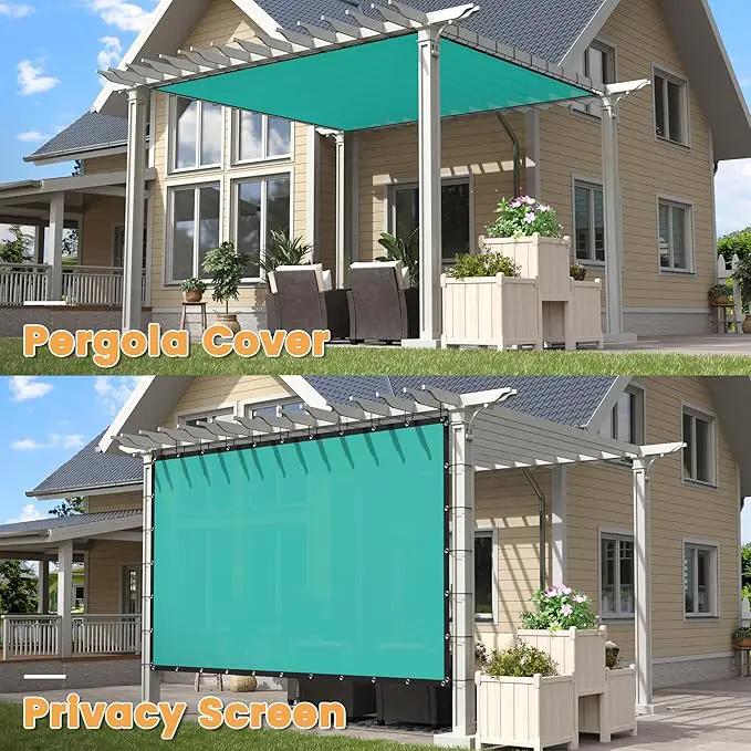 VICLLAX Shade Fabric Sun Shade Cloth with Every 2 FT Grommets for Patio Garden Pergola Cover Canopy 17x19 FT, Turquoise by GreenHaven Gardens