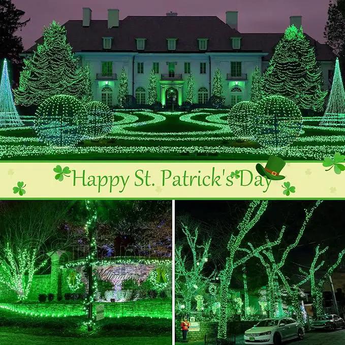 btfarm 4 Pack St Patricks Day Fairy Lights, 320LED 132FT Green Solar String Lights Outdoor Waterproof, 8 Modes Solar Twinkle Lights Irish Decorations for Tree Party Christmas Garden Yard Wedding by GreenHaven Gardens