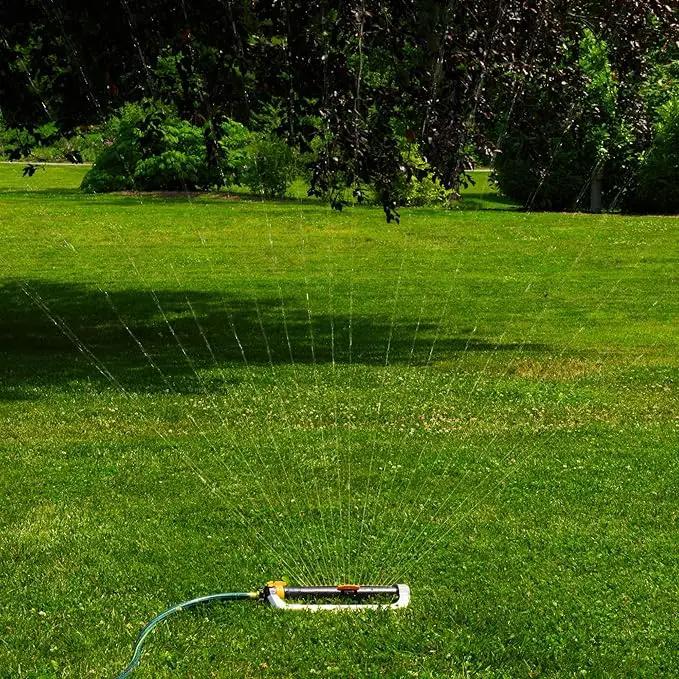 Melnor 65154AMZ XT Turbo Oscillating Sprinkler, Metal Base, 4,500 sq. ft., Quick Connect Bundle, 3-Way Adjustable, Black, Yellow by GreenHaven Gardens