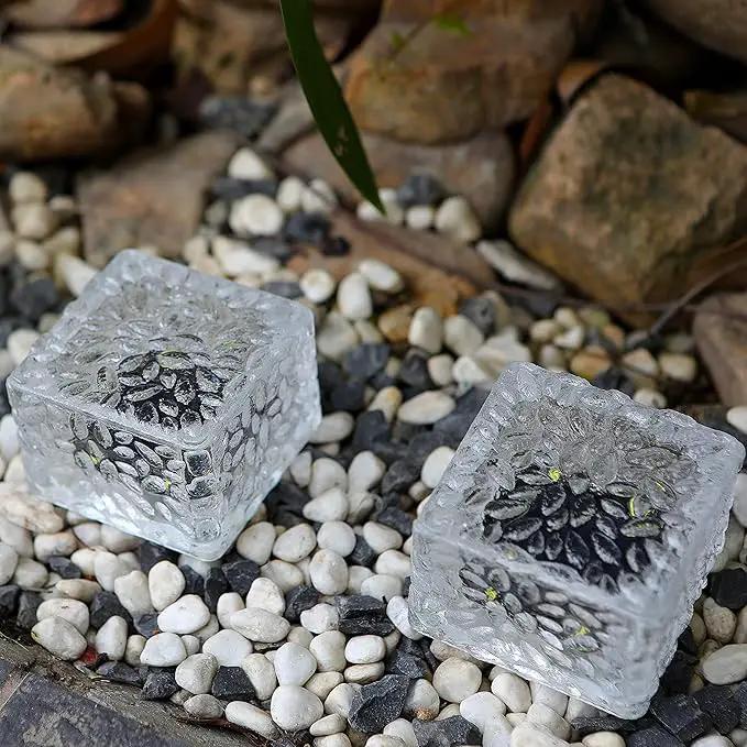Solar Brick Lights, Outdoor Solar Lights, Outdoor Waterproof Patio Brick Lights, 2.8 * 2.8in Garden Decor for Outside 4 Packs for Patio,Yard,Walkway,Pathway Decor by GreenHaven Gardens