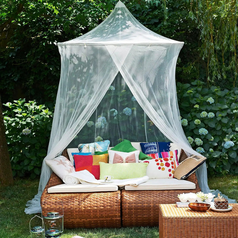 Large Mosquito Net for Bed or Outdoor Patio | 5FT Diameter Top Ring | Conical Shape Bed Canopy with Wide Base | Insect Netting for Bedroom, Garden, Gazebo, Balcony & Terrace | Outside Bug Protection by GreenHaven Gardens