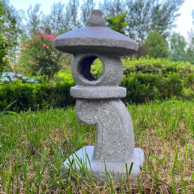 14’’ High Asian Solar-Powered Zen Pagoda Garden Statue LED Light Solar Lamp for Outdoor Japanese Decoration Aesthetic Garden Figurines by GreenHaven Gardens