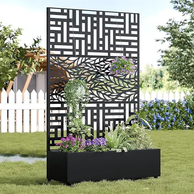 Casaphoria Metal Raised Garden Bed with Trellis and Wheels, 72"x47" Planter Box for Climbing Plants, Vines & Vegetables, Features Drainage Holes, Helen &Spring by GreenHaven Gardens