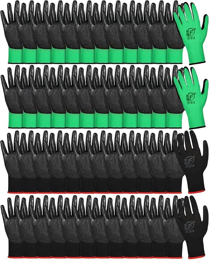 Nuogo 48 Pairs Gardening Gloves for Men Women Rubber Coated Safety Work Gloves Bulk for Gardening Construction Work by GreenHaven Gardens